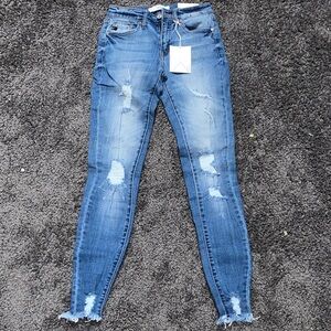 KanCan Women's Distressed Blue Skinny Jeans